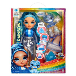 MGA Rainbow High - Poupée articulée Skyler Rainbow World de 25 cm avec accessoires - Jouet pour enfant dès 4 ans