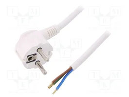 PLASTROL Câble d'alimentation H05VV-F,OWY 3x1,5mm2 blanc 1,5m