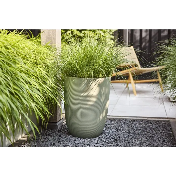 ELHO Sereh Haut 40 - Pot de fleurs haut 50 L vert, Ø 39 x H 53 cm, pour balcon intérieur et extérieur