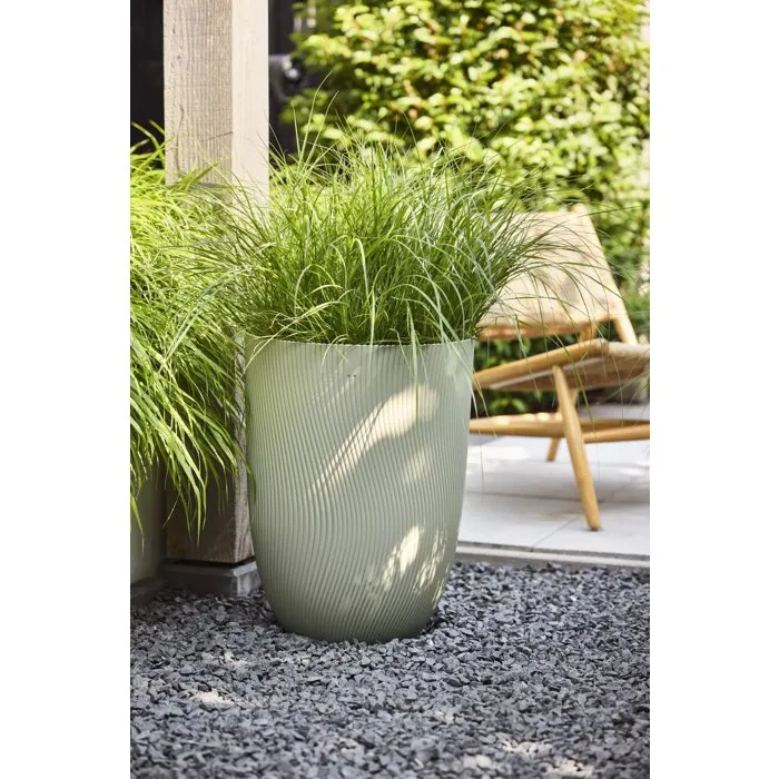 ELHO Sereh Haut 40 - Pot de fleurs haut 50 L vert, Ø 39 x H 53 cm, pour balcon intérieur et extérieur