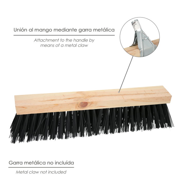 WOLFPACK LINEA PROFESIONAL Cepillo Barrendero Industrial en bois et PVC 50 cm (Sans manche)