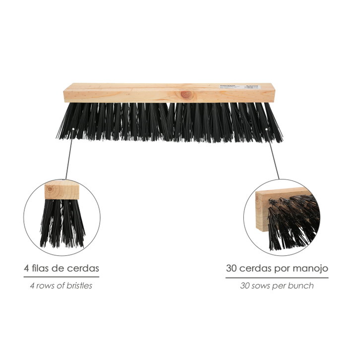 WOLFPACK LINEA PROFESIONAL Cepillo Barrendero Industrial en bois et PVC 50 cm (Sans manche)