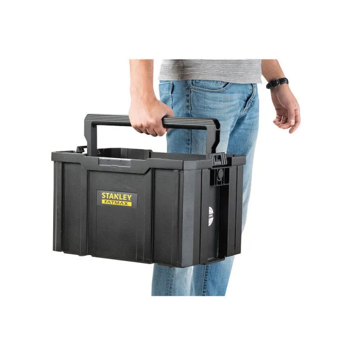 Stanley FMST1-75794 - Boîte de rangement modulaire PRO-STACK pour outillage, charge 10 kg, poignée ergonomique pliable, avec attaches latérales