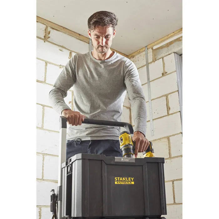 Stanley FMST1-75794 - Boîte de rangement modulaire PRO-STACK pour outillage, charge 10 kg, poignée ergonomique pliable, avec attaches latérales