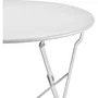 ELORA - Set bistrot de jardin 2 personnes, table pliante ronde Ø 60 cm et 2 chaises pliantes, acier thermolaqué gris