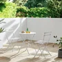 ELORA - Set bistrot de jardin 2 personnes, table pliante ronde Ø 60 cm et 2 chaises pliantes, acier thermolaqué gris
