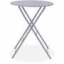 Jeu de bistro pliable en acier, table et 2 chaises, couleur grise