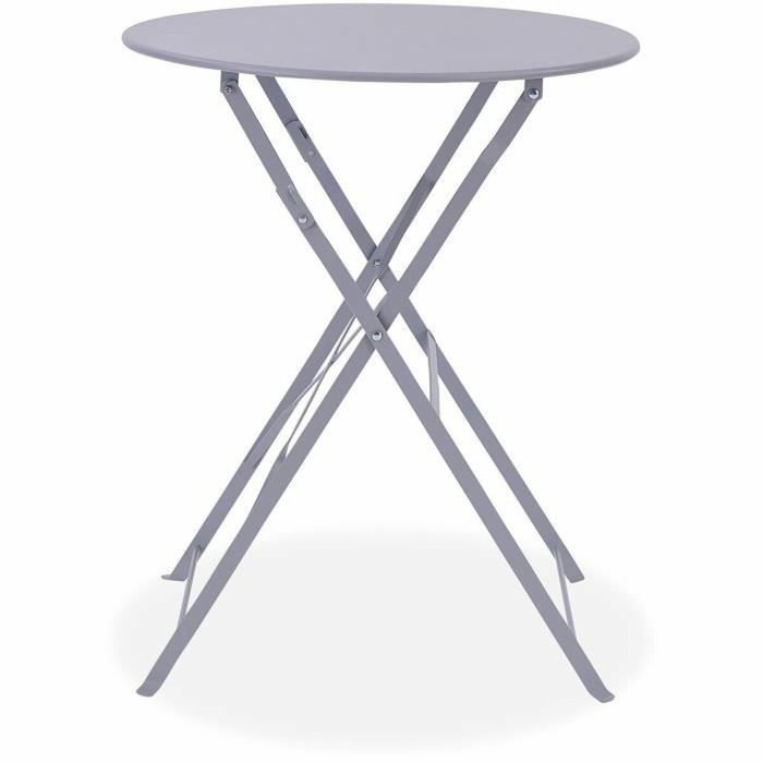No Name Set bistrot ELORA - Ensemble repas de jardin gris (Table ronde + 2 chaises pliantes) No Name Set bistrot ELORA - Ensemble repas de jardin gris (Table ronde + 2 chaises pliantes)