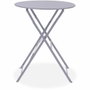 No Name Set bistrot ELORA - Ensemble repas de jardin gris (Table ronde + 2 chaises pliantes)