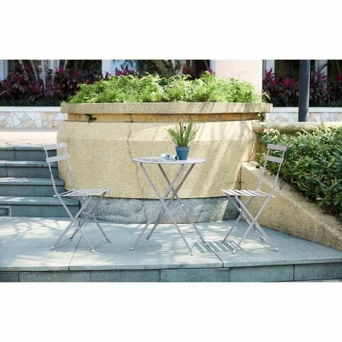 No Name Set bistrot ELORA - Ensemble repas de jardin gris (Table ronde + 2 chaises pliantes) No Name Set bistrot ELORA - Ensemble repas de jardin gris (Table ronde + 2 chaises pliantes)