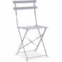 No Name Set bistrot ELORA - Ensemble repas de jardin gris (Table ronde + 2 chaises pliantes)