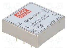 MEAN WELL SDM30-24S12 Convertisseur DC/DC 30W 18-36VDC 12VDC
