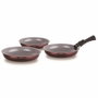 Arthur Martin Set de 3 poêles en aluminium, Ø 20/24/28 cm, couleur Prune