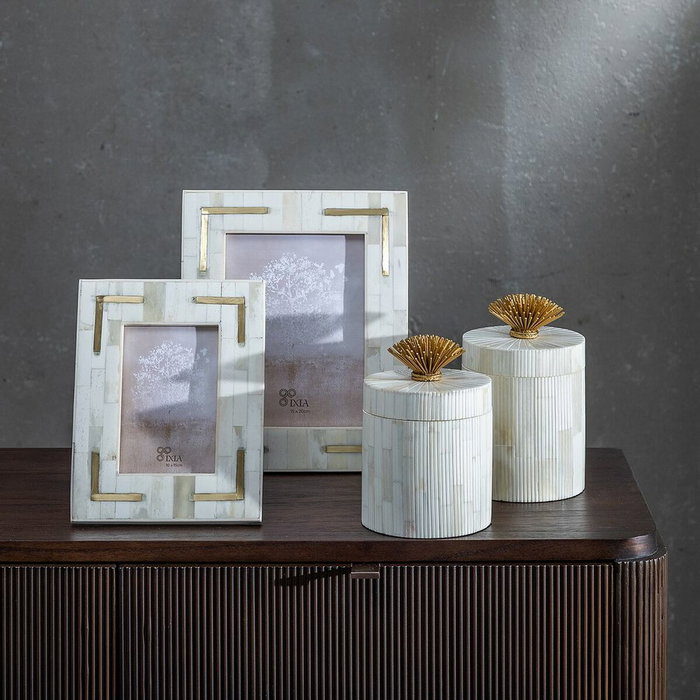 BigBuy Home Cadre photo Crème Doré Résine Cuivre 10 x 15 cm