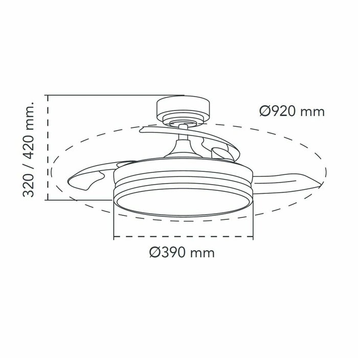 Ventilateur de Plafond CristalRecord 85-065-46-180 Noir