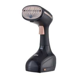 EDM Défroisseur vapeur vertical 1600 W avec brosse anti-peluches, réservoir 200 ml, céramique, noir