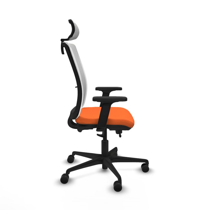 Piqueras Y Crespo Chaise de bureau Haches, Orange et Blanc, mécanisme Sincro/Traslack
