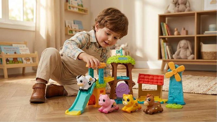 VTech Granja Escuela Ma Première Excursion avec Lumières et Sons - Inclut Vache à Traire - 38x13,3x33 cm - Dès 1 an