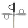Native Union - Câble de charge 3-en-1 2 m Micro-USB, Lightning et USB-C avec gaine en nylon, TPE, cuir et acier - Certifié Apple MFi et USB-IF