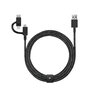 Native Union - Câble de charge 3-en-1 2 m Micro-USB, Lightning et USB-C avec gaine en nylon, TPE, cuir et acier - Certifié Apple MFi et USB-IF