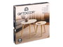 Giftdecor Lot de 2 tables d'appoint 39 et 48 cm pieds naturels bois blanc