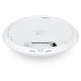 Ubiquiti Access Point WiFi 7 plafonnier, 6 GHz, 8 flux spatiaux, port RJ45 2.5 GbE PoE+, couverture 160 m², polycarbonate et aluminium blanc