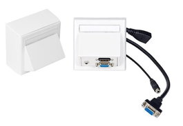 Vivolink Boîtier mural VGA, HDMI + audio 3,5 mm incluant boîtier mural Thorsmann, Blanc