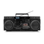 Medion Boombox Rétro avec Radio DAB+/FM, Lecteur CD MP3 frontal, Cassette et Bluetooth - 2x10 W RMS - Noir
