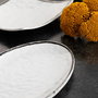 Quid Assiette Triangulaire Select Filo en Mélamine Blanc et Noir 26x21x5,9 cm