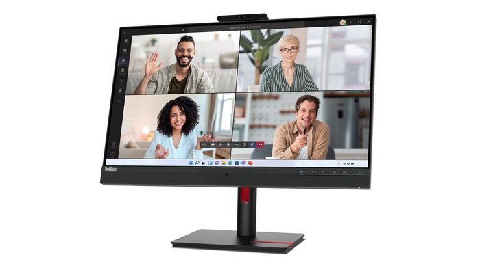 Lenovo T27hv-30 - Écran PC 27" QHD IPS avec Webcam 5MP IR/RGB et obturateur pour Microsoft Teams - HDMI, DisplayPort, USB