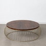 BigBuy Home Table Basse Doré Naturel
