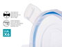 Leknes Lot de 6 Boîtes de Conservation Plastique Rondes 800 ml 15x7x15 cm Bleu Transparent (Set de 8)