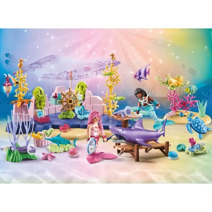 Playmobil 71499 Centre de soin des sirènes pour animaux avec figurines, poissons et accessoires