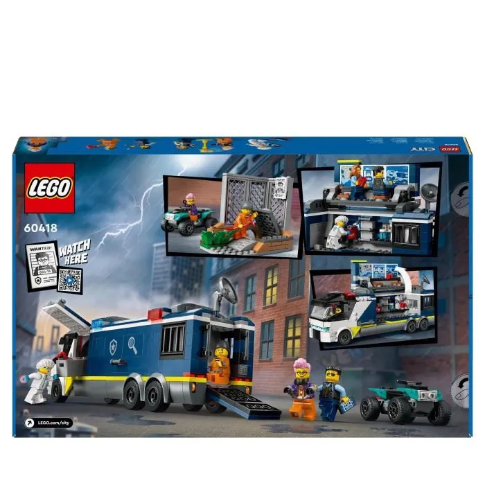 LEGO 60418 City Le Laboratoire de Police Scientifique Mobile, Jouet de Quad, Cadeau Enfants Des 7 Ans, et Minifigurines