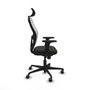 Piqueras y Crespo Chaise de Bureau avec Appui-tête Jorquera 2D036G2 Noir