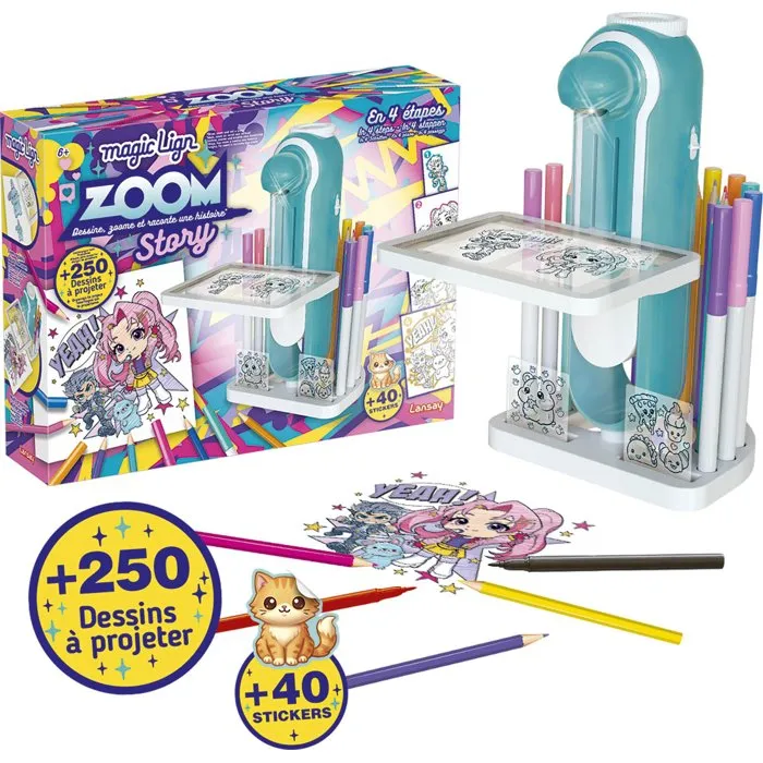 Lansay Magic Lign ZoomStory - Jeu de coloriage avec projecteur Lansay Magic Lign ZoomStory - Jeu de coloriage avec projecteur