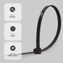 Hantums Sachet de 100 colliers de serrage 300x4,8mm Noir