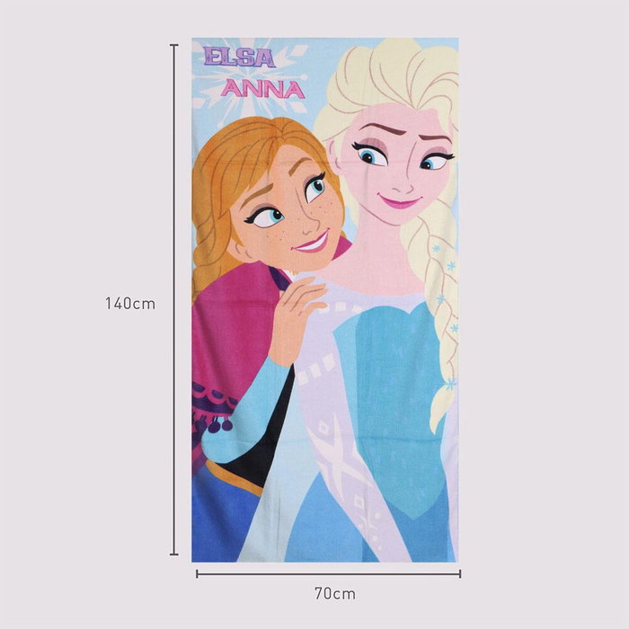 Disney Serviette de bain Frozen en coton - Taille 70x140 cm - 100% coton 250 g/m²