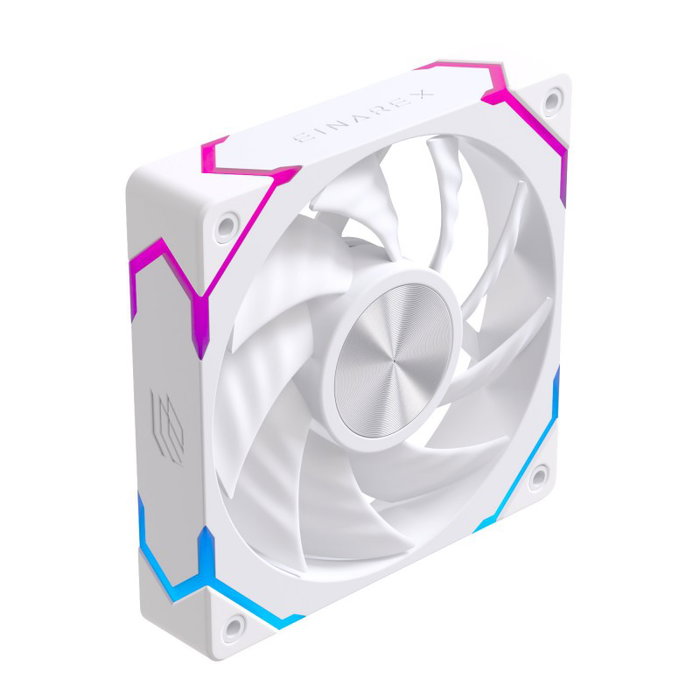 Einarex EX12C PWM A-RGB Ventilateur de Boîtier 120 mm Blanc - Refroidissement PC avec Illumination Adressable Einarex EX12C PWM A-RGB Ventilateur de Boîtier 120 mm Blanc - Refroidissement PC avec Illumination Adressable