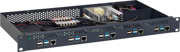 Rackmount IT Rack de montage pour 5 unités Raspberry Pi 4 Rackmount IT Rack de montage pour 5 unités Raspberry Pi 4