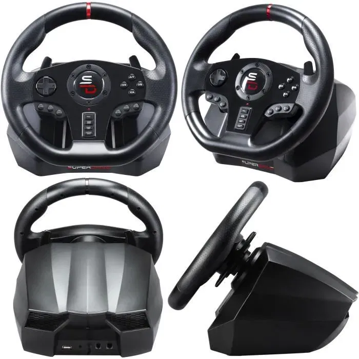 Subsonic GS850-X Volant de Course avec Levier de Vitesse Manuel et Pédalier pour PS4, Xbox Series X/S, Xbox One - 270°, Vibration, Palettes, Compatible PC