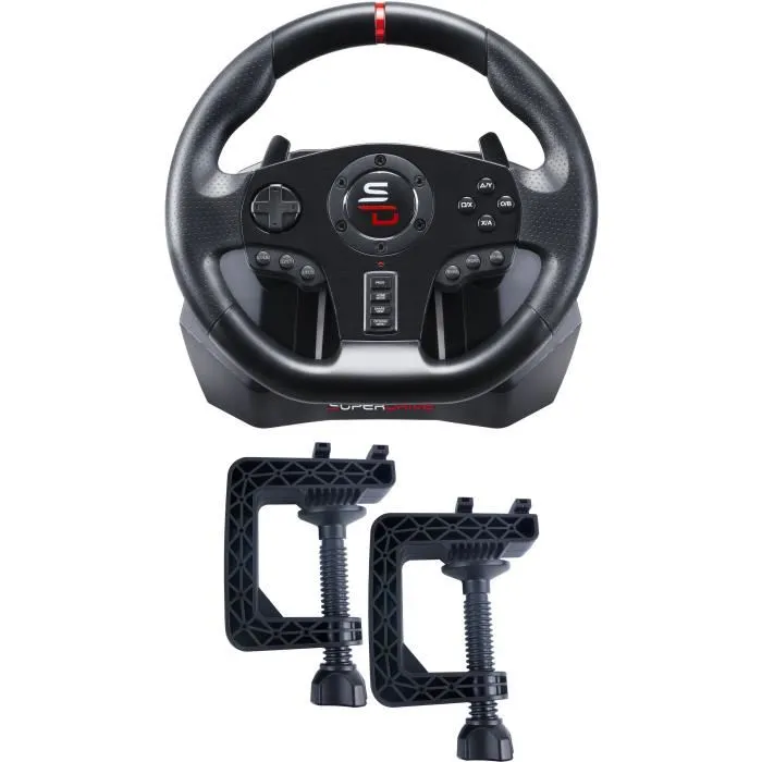 Subsonic GS850-X Volant de Course avec Levier de Vitesse Manuel et Pédalier pour PS4, Xbox Series X/S, Xbox One - 270°, Vibration, Palettes, Compatible PC