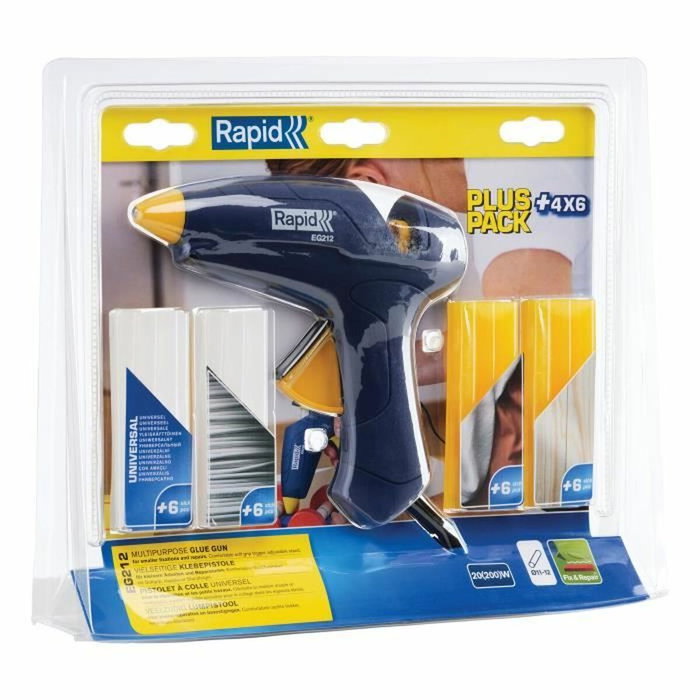 Rapid Pistolet à colle EG212 pour colle Ø 12 mm avec kit de 4 types de colle