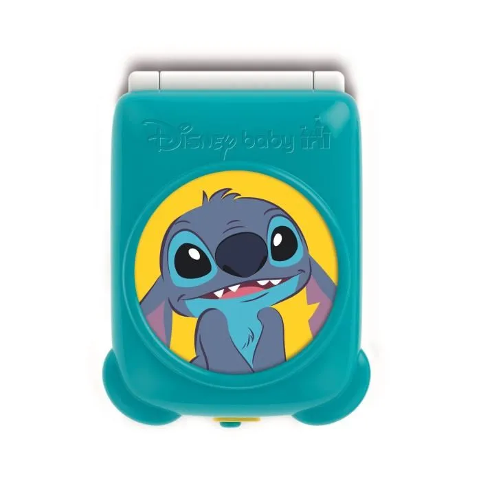 Clementoni - Flip Phone - Téléphone Jouet à Clapet avec Effigie de Stitch - Effets Sonores et Lumineux, Miroir - Pour Enfants 3 Ans et Plus