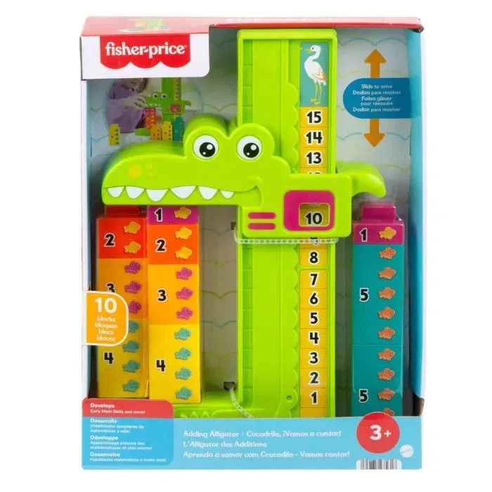 Fisher-Price Jouet d'Apprentissage L'Alligator des Additions JCT13 pour Enfants à partir de 3 ans, Découverte des Chiffres et des Opérations