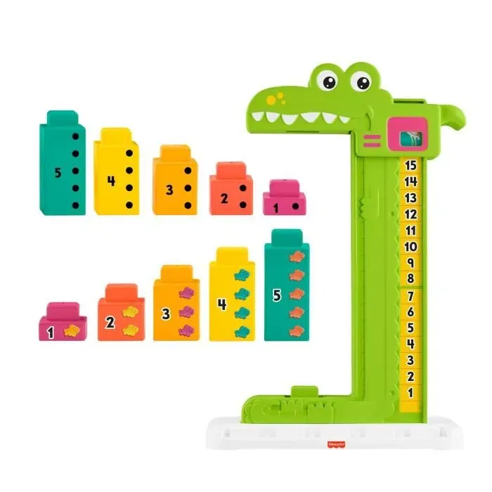 Fisher-Price Jouet d'Apprentissage L'Alligator des Additions JCT13 pour Enfants à partir de 3 ans, Découverte des Chiffres et des Opérations