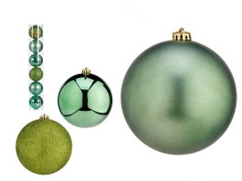 Krist+ Lot de 6 Boules de Noël Vertes 15 cm Plastique Surt (Set de 4)