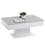 FMD Table Basse Bout de Canapé Contemporaine en Mélamine Gris Béton et Blanc - 100 x 46,1 x 65 cm - Design Moderne pour Salon