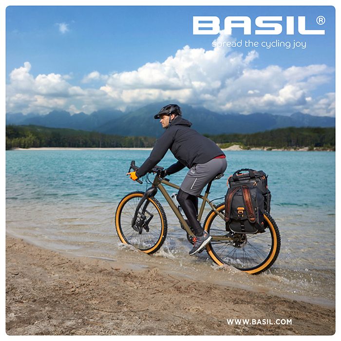 Basil Miles Tarpaulin Sacoches de vélo imperméables 34 L Noir/Orange