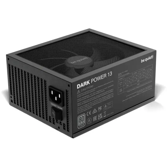 Be Quiet! Dark Power 13 Alimentation PC 1000 W 80 PLUS Titanium ATX 3.1, Ventilateur Silent Wings, PCIe 5.1 12V-2x6 600 W Be Quiet! Dark Power 13 Alimentation PC 1000 W 80 PLUS Titanium ATX 3.1, Ventilateur Silent Wings, PCIe 5.1 12V-2x6 600 W